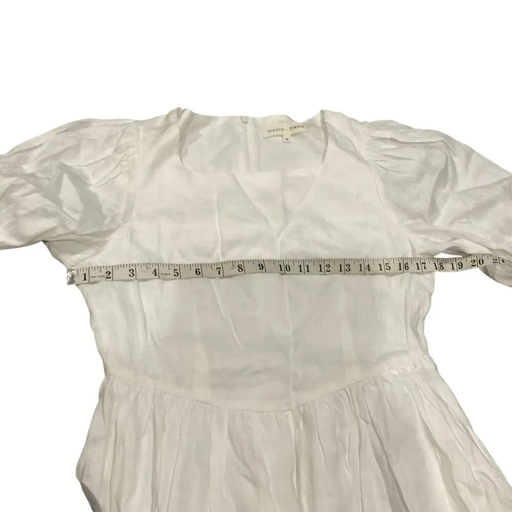 Hirsch & Timber White Linen Maxi Dress M Boho Cottagecore Lagenlook Prairie - Picture 5 of 16